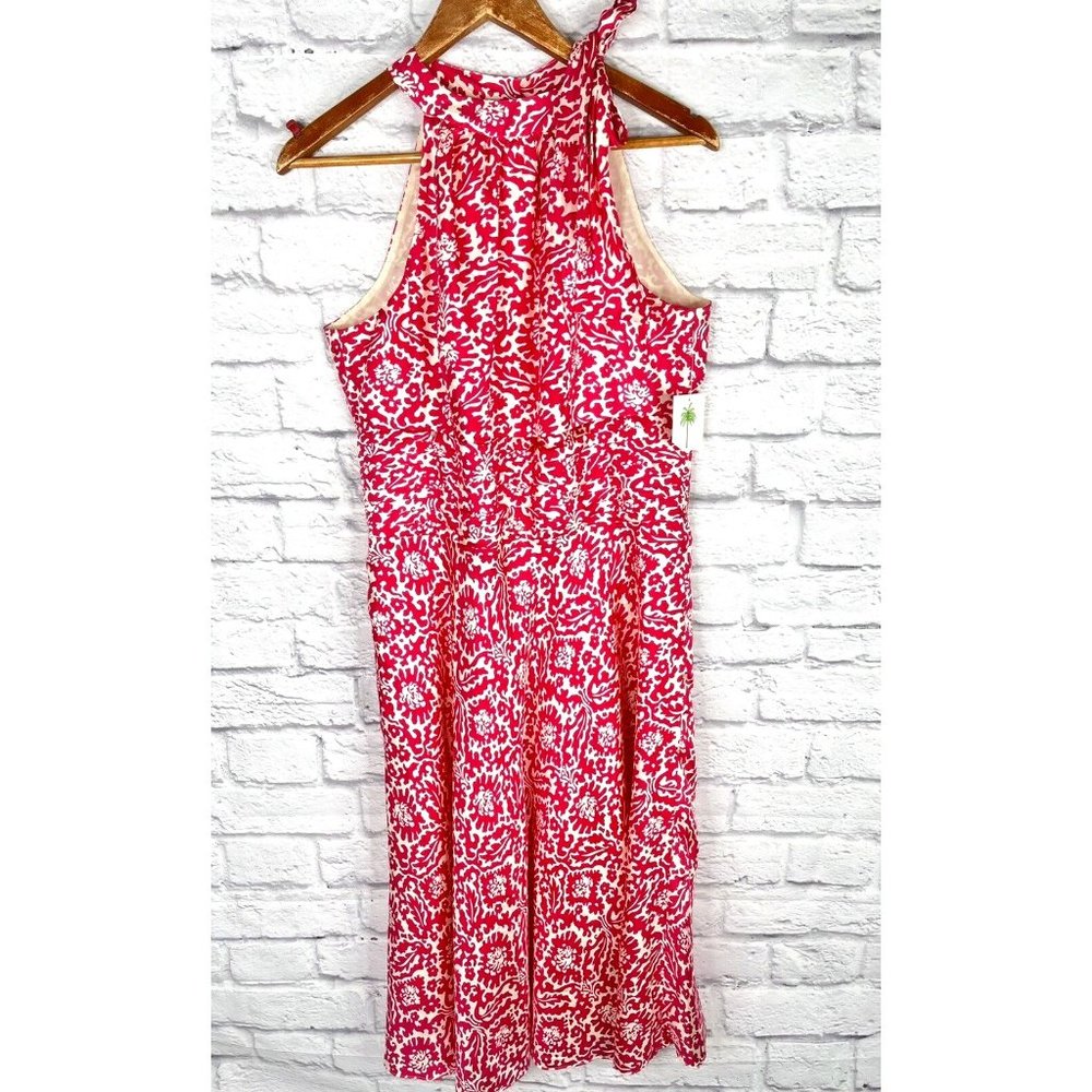 LILLY PULITZER Women's Pink Printed Silk "Tracey" Dress NWT Size 12